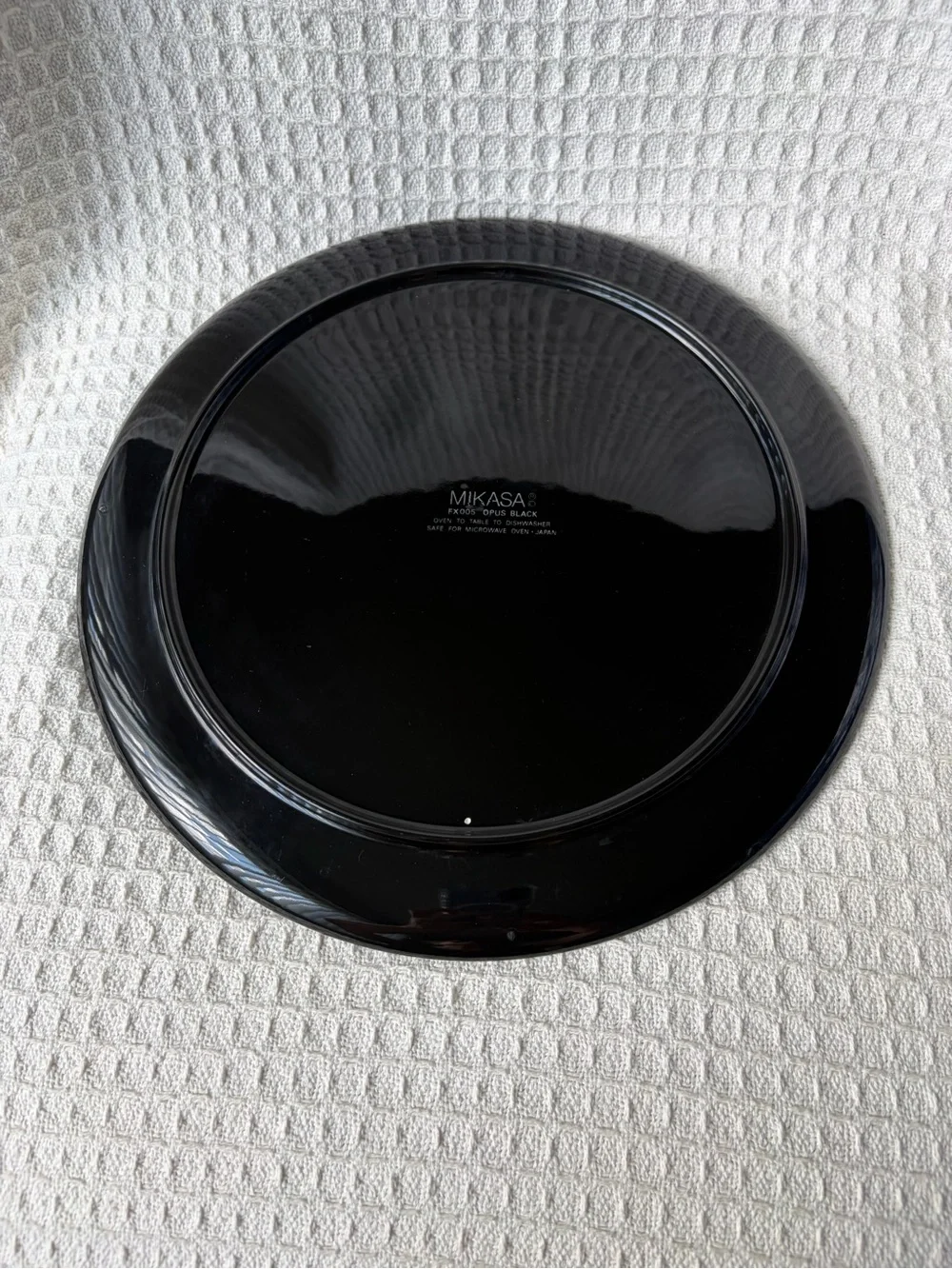 Vintage Mikasa 1975-2002 Opus Black Floral Ceramic Cake Plate & Server